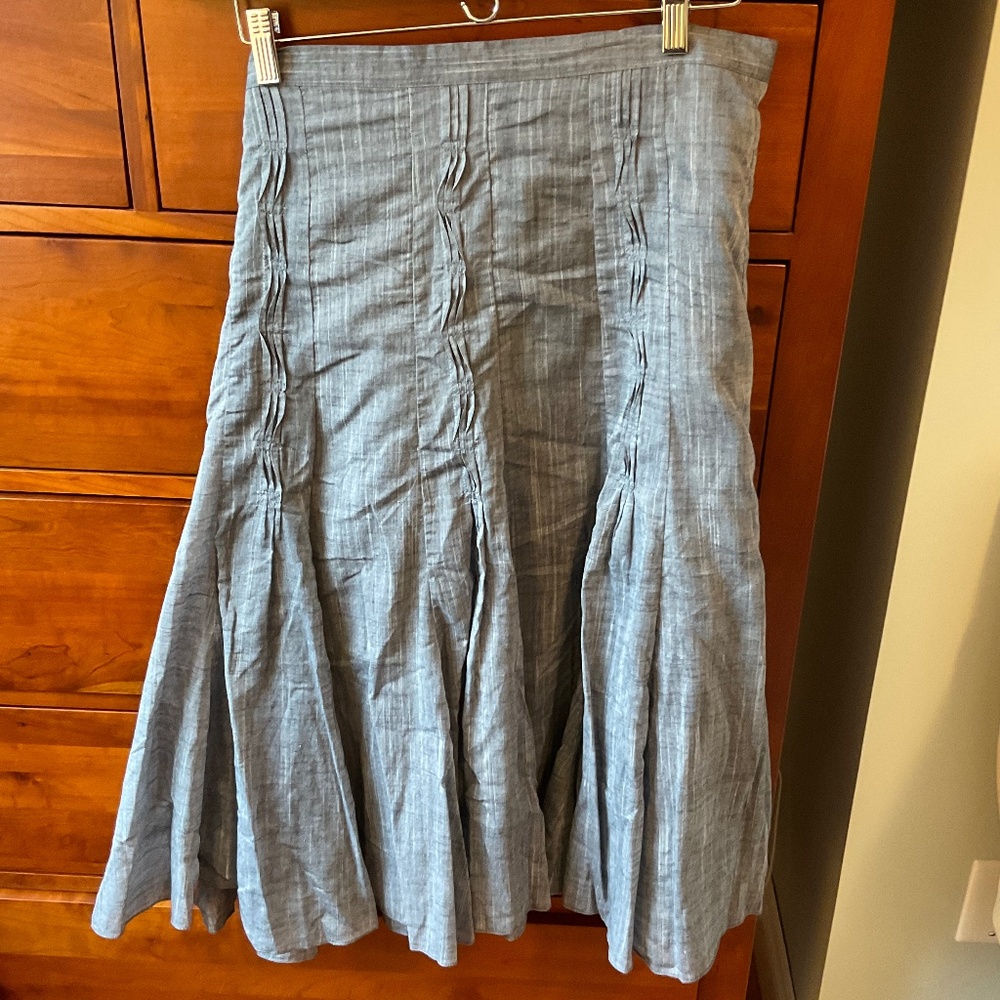 Coldwater Creek Tuck Detail Chambray Skirt, size 1x 16W-18W
